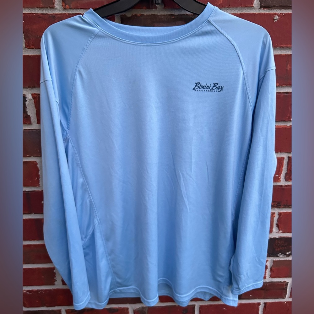Bimini Bay Men’s Long Sleeve T-shirt Fishing Shirt. Light Blue XL